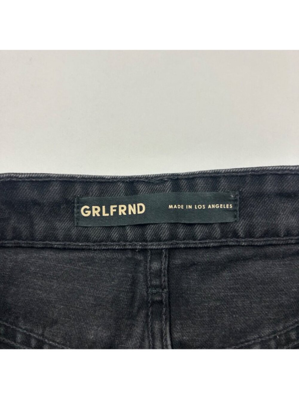 GRLFRND Washed Black Disressed Denim Karolina High Rise Straight Crop Jeans 29 - Picture 4 of 8